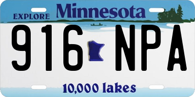 MN license plate 916NPA