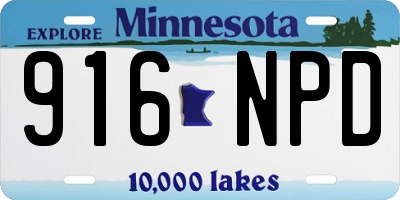MN license plate 916NPD