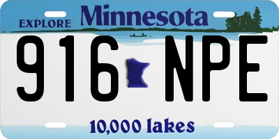 MN license plate 916NPE