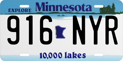 MN license plate 916NYR