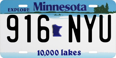 MN license plate 916NYU
