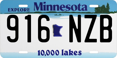 MN license plate 916NZB