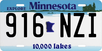 MN license plate 916NZI
