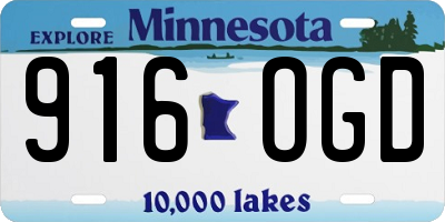 MN license plate 916OGD