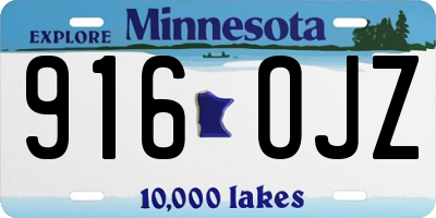 MN license plate 916OJZ