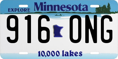 MN license plate 916ONG
