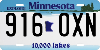 MN license plate 916OXN