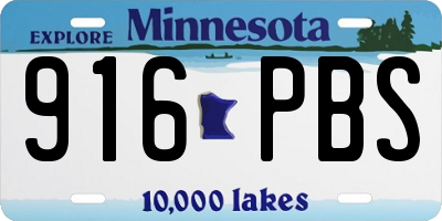 MN license plate 916PBS