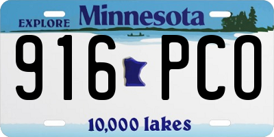 MN license plate 916PCO