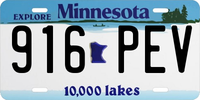 MN license plate 916PEV