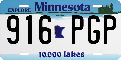 MN license plate 916PGP