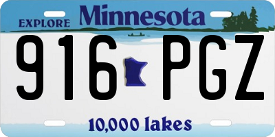 MN license plate 916PGZ
