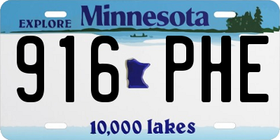 MN license plate 916PHE