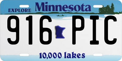 MN license plate 916PIC