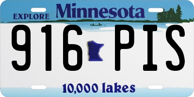 MN license plate 916PIS
