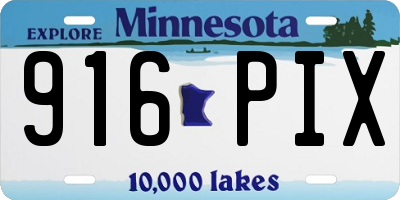 MN license plate 916PIX