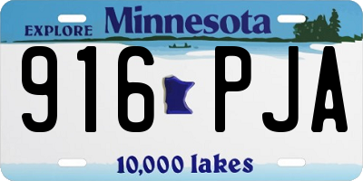 MN license plate 916PJA