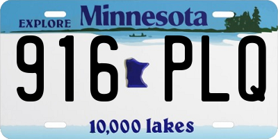 MN license plate 916PLQ