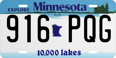 MN license plate 916PQG