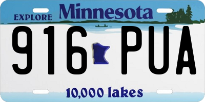 MN license plate 916PUA