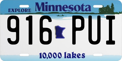 MN license plate 916PUI