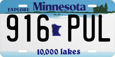 MN license plate 916PUL