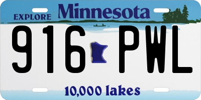MN license plate 916PWL