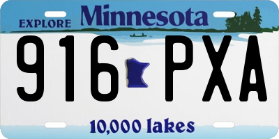 MN license plate 916PXA
