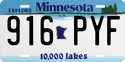 MN license plate 916PYF