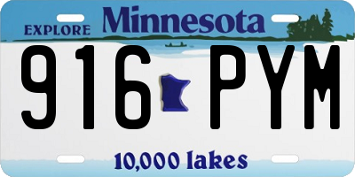 MN license plate 916PYM