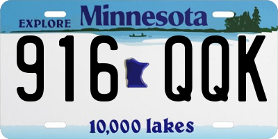 MN license plate 916QQK