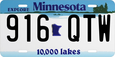 MN license plate 916QTW