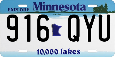 MN license plate 916QYU