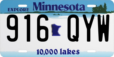 MN license plate 916QYW