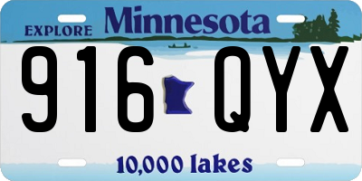 MN license plate 916QYX