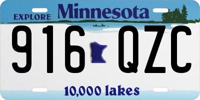 MN license plate 916QZC