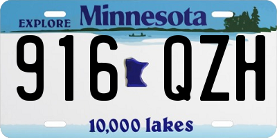 MN license plate 916QZH