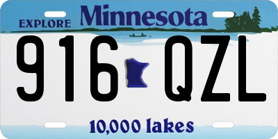 MN license plate 916QZL