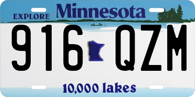MN license plate 916QZM