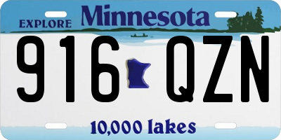 MN license plate 916QZN