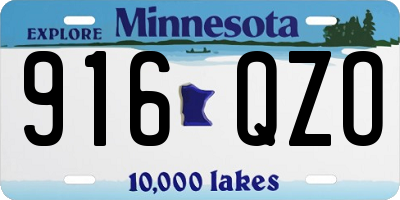 MN license plate 916QZO