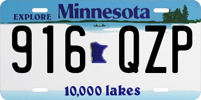 MN license plate 916QZP