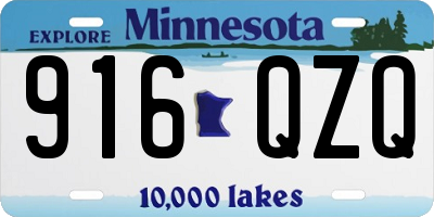 MN license plate 916QZQ