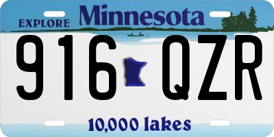 MN license plate 916QZR