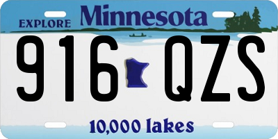 MN license plate 916QZS