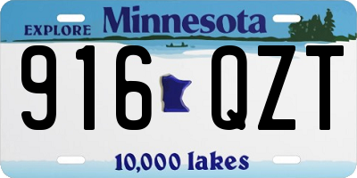 MN license plate 916QZT