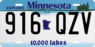 MN license plate 916QZV