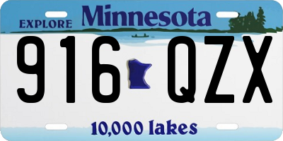 MN license plate 916QZX