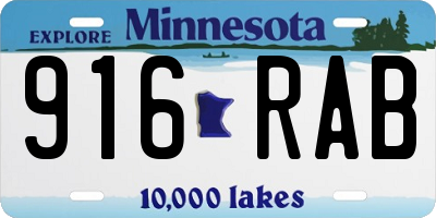 MN license plate 916RAB