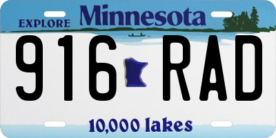 MN license plate 916RAD